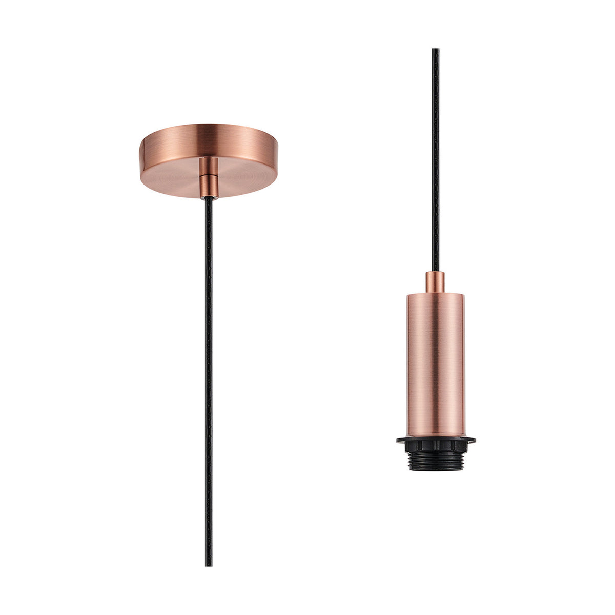 Wick Pendant Light 10cm Dia 1.7m Drop - Antique Copper