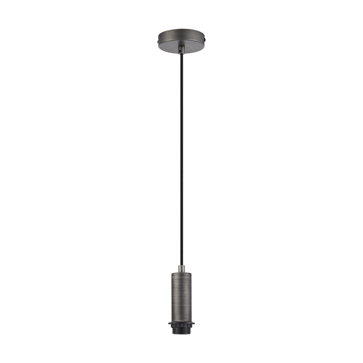 Wick E27 Pendant Light 10cm Dia 1.7m Drop - Aged Pewter