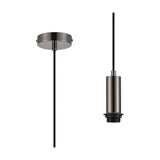 Wick E27 Pendant Light 10cm Dia 1.7m Drop - Black Chrome