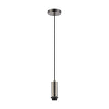 Wick E27 Pendant Light 10cm Dia 1.7m Drop - Black Chrome