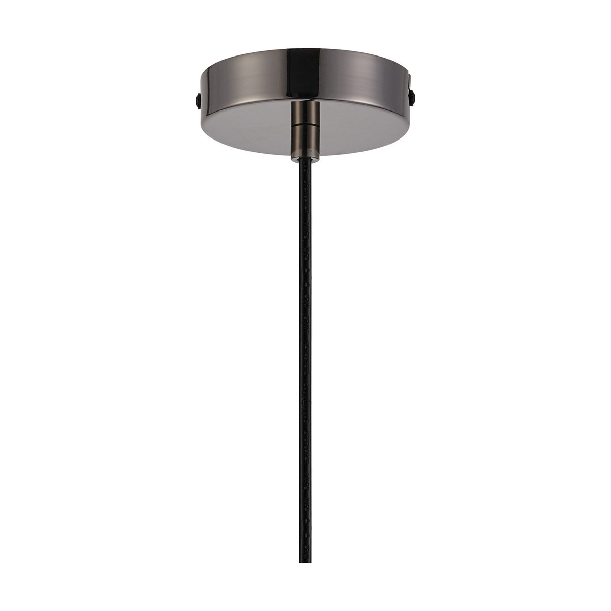 Wick E27 Pendant Light 10cm Dia 1.7m Drop - Black Chrome