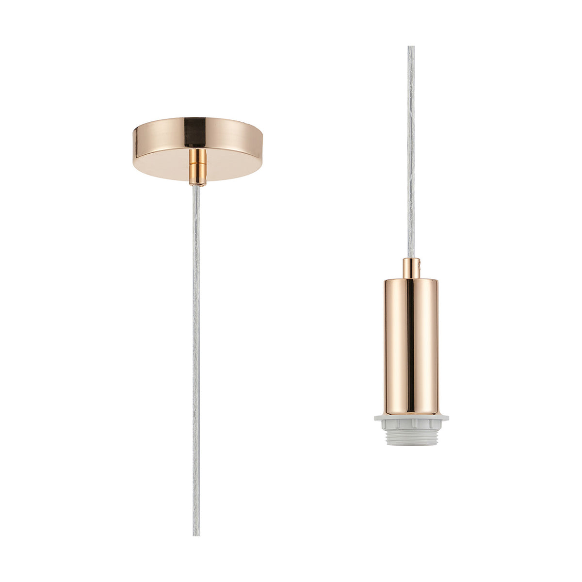 Wick E27 Pendant Light 10cm Dia 1.7m Drop - French Gold