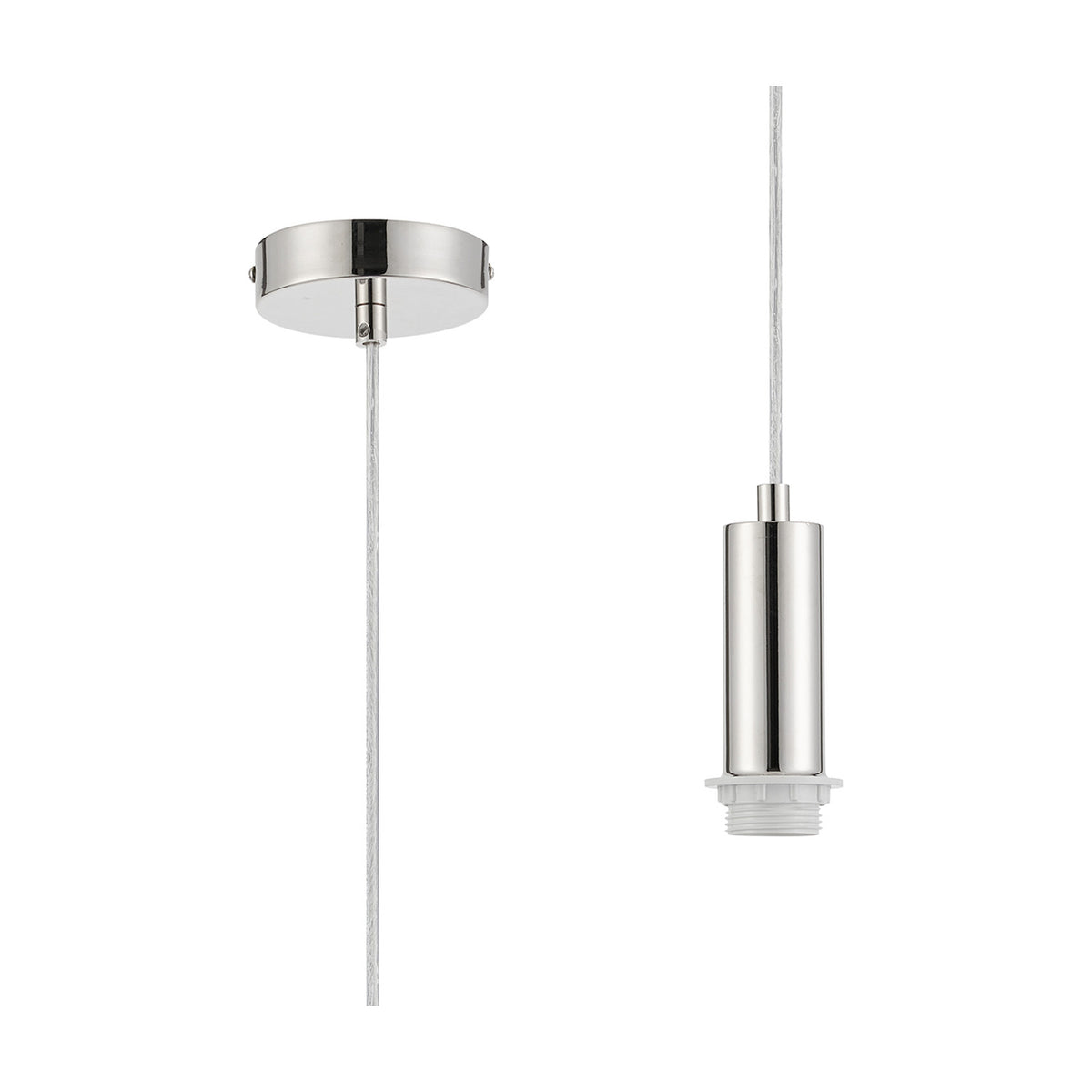 Wick Pendant Light 10cm Dia 1.7m Drop - Polished Nickel