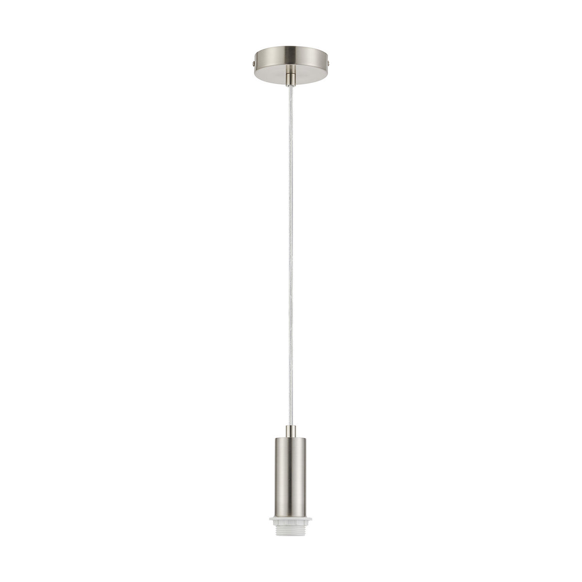 Wick E27 Pendant Light 10cm Dia 1.7m Drop - Satin Nickel