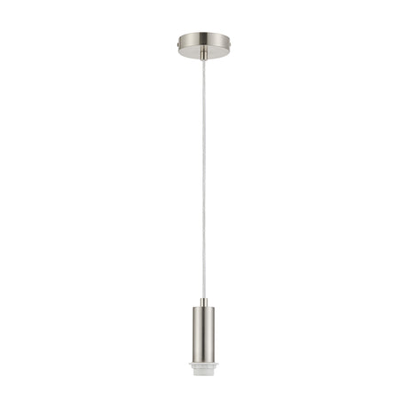 Wick E27 Pendant Light 10cm Dia 1.7m Drop - Satin Nickel