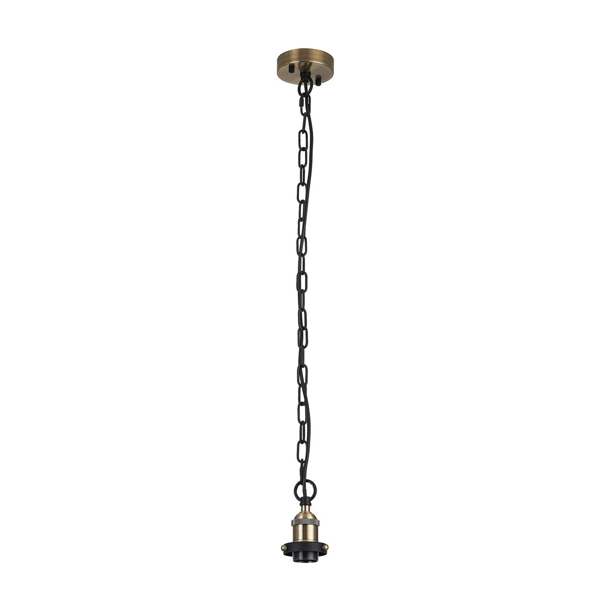 Dreifa Single E27 Curved Pendant Light 10cm - Antique Brass