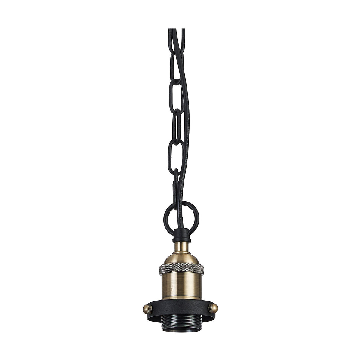 Dreifa Single E27 Curved Pendant Light 10cm - Antique Brass