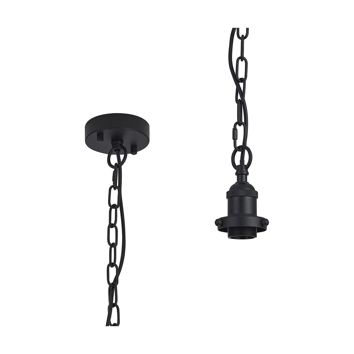 Dreifa Single E27 Curved Pendant Light 10cm - Satin Black