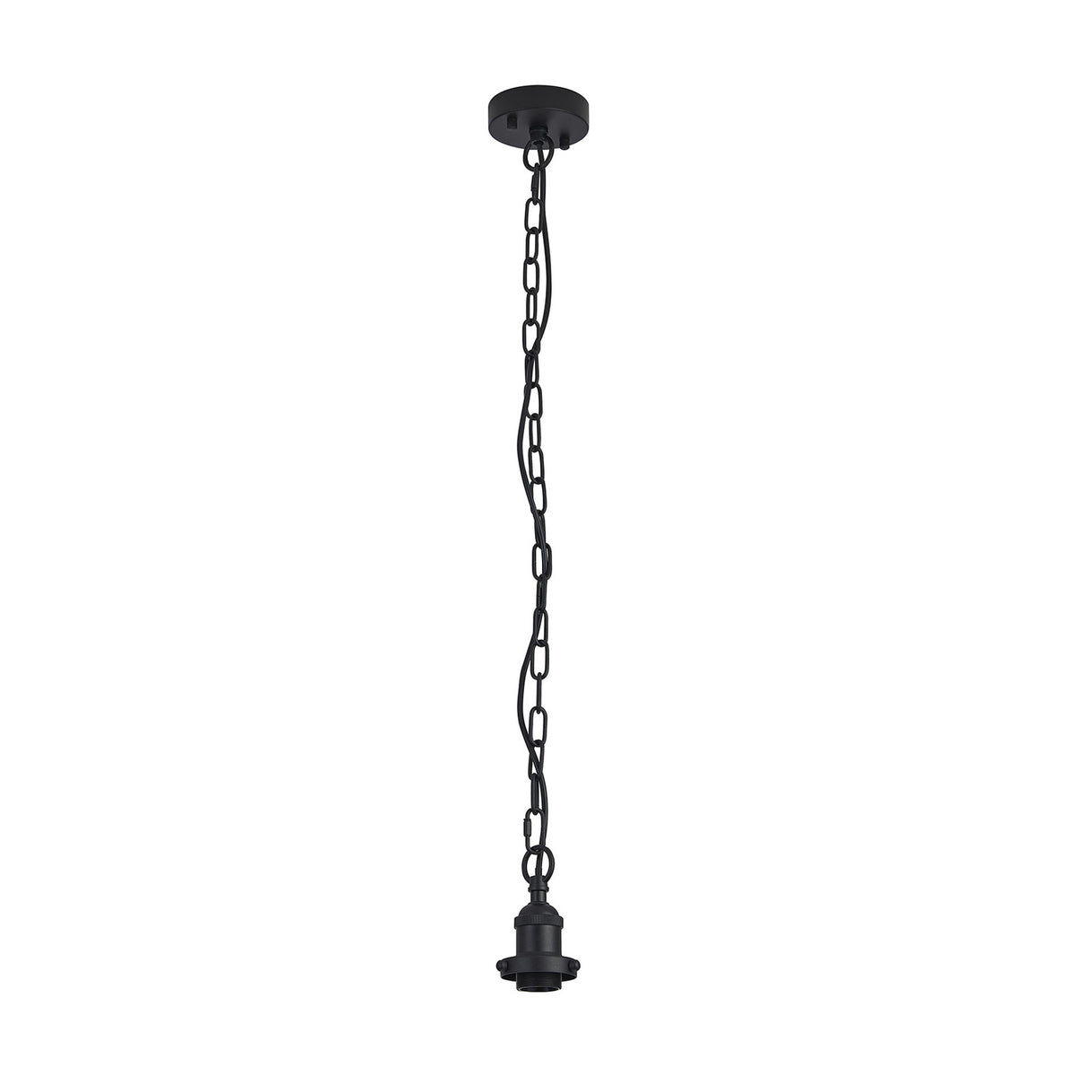 Dreifa Single E27 Curved Pendant Light 10cm - Satin Black