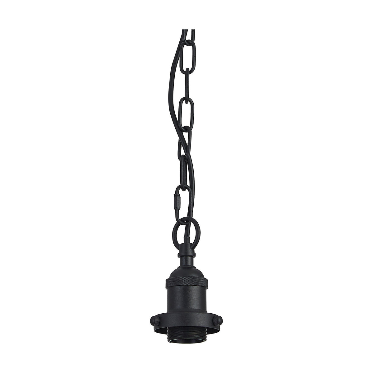 Dreifa Single E27 Curved Pendant Light 10cm - Satin Black