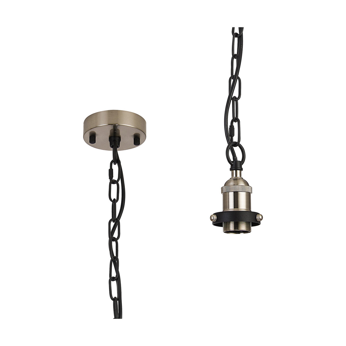 Dreifa Single E27 Curved Pendant Light 10cm - Satin Nickel