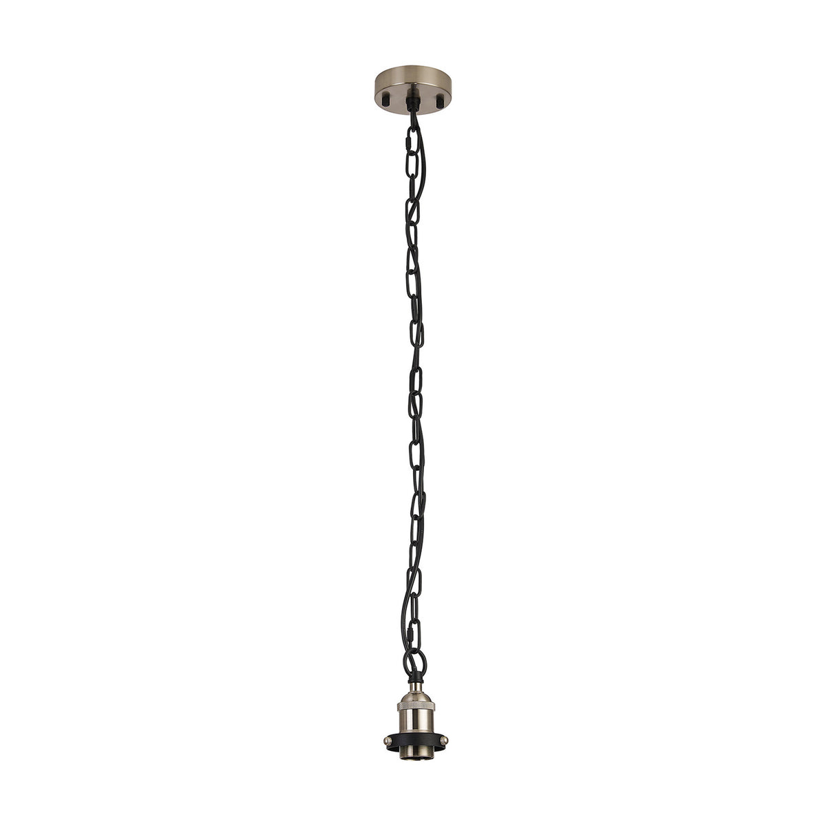 Dreifa Single E27 Curved Pendant Light 10cm - Satin Nickel