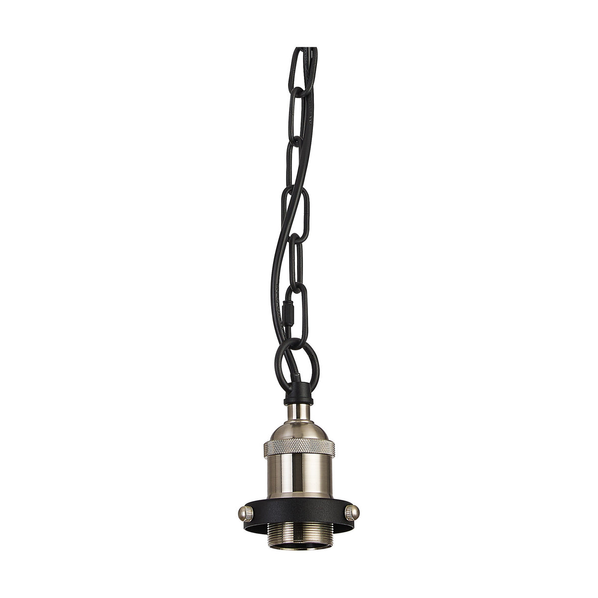 Dreifa Single E27 Curved Pendant Light 10cm - Satin Nickel