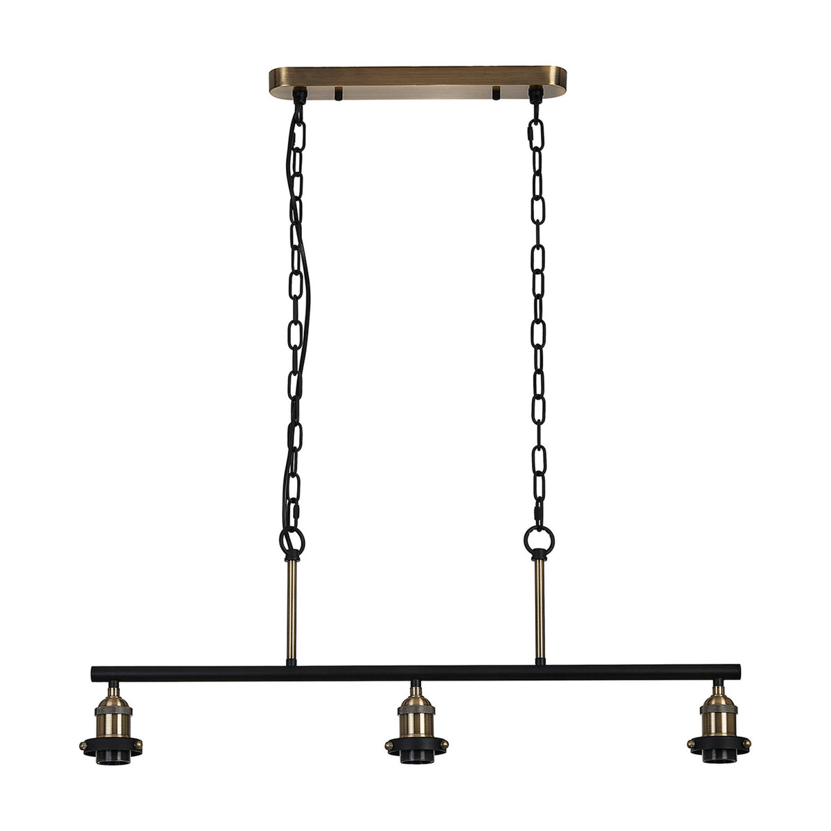 Dreifa E27 Curved Pendant Light 81.2cm Drop - Antique Brass