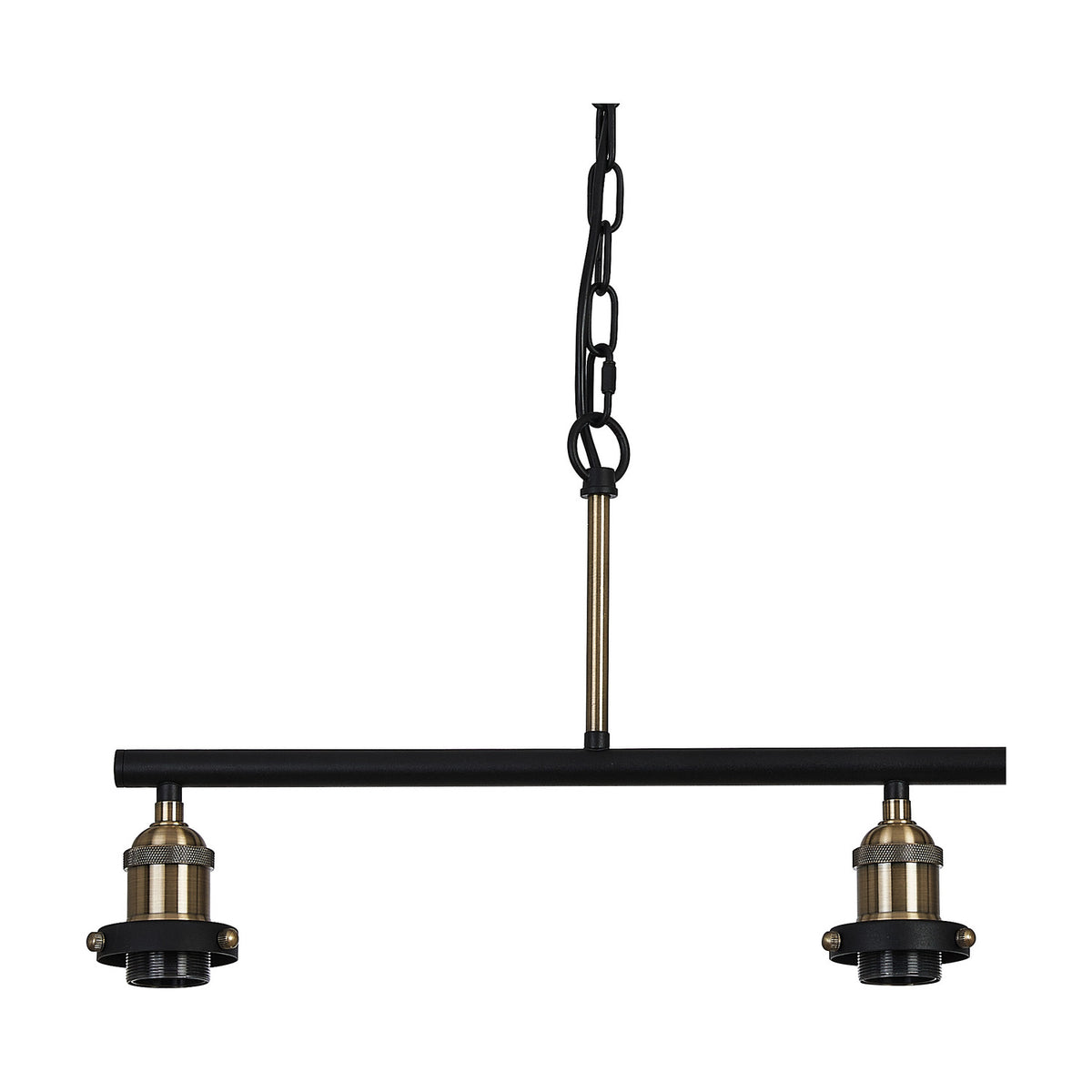 Dreifa E27 Curved Pendant Light 81.2cm Drop - Antique Brass