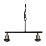 Dreifa E27 Curved Pendant Light 81.2cm Drop - Antique Brass