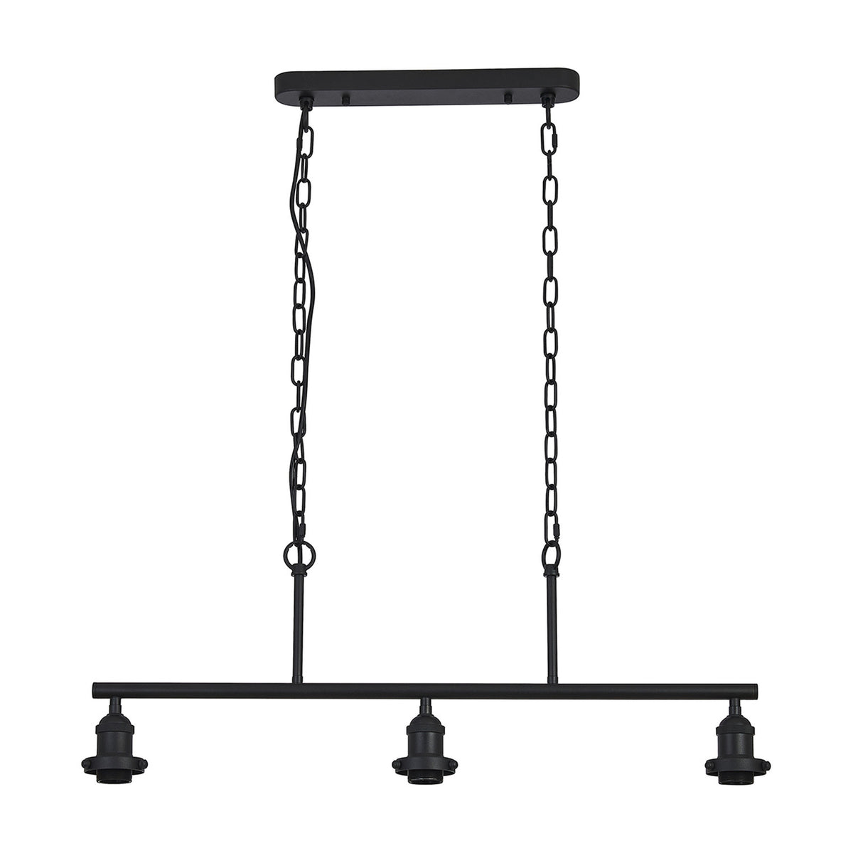 Dreifa E27 Curved Pendant Light 81.2cm Drop - Satin Black