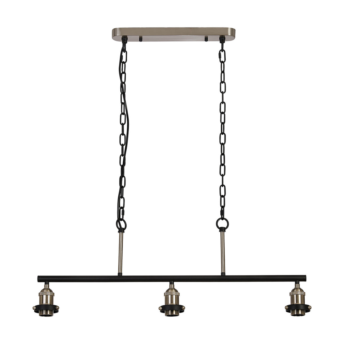 Dreifa E27 Curved Pendant Light 81.2cm Drop - Satin Nickel