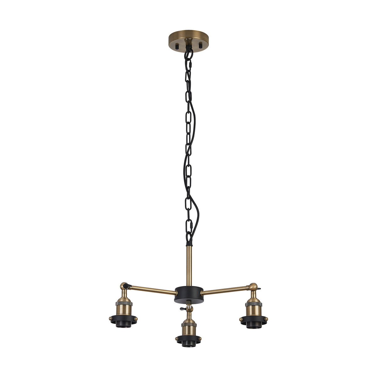 Dreifa E27 Curved Pendant Light 48.3cm - Antique Brass