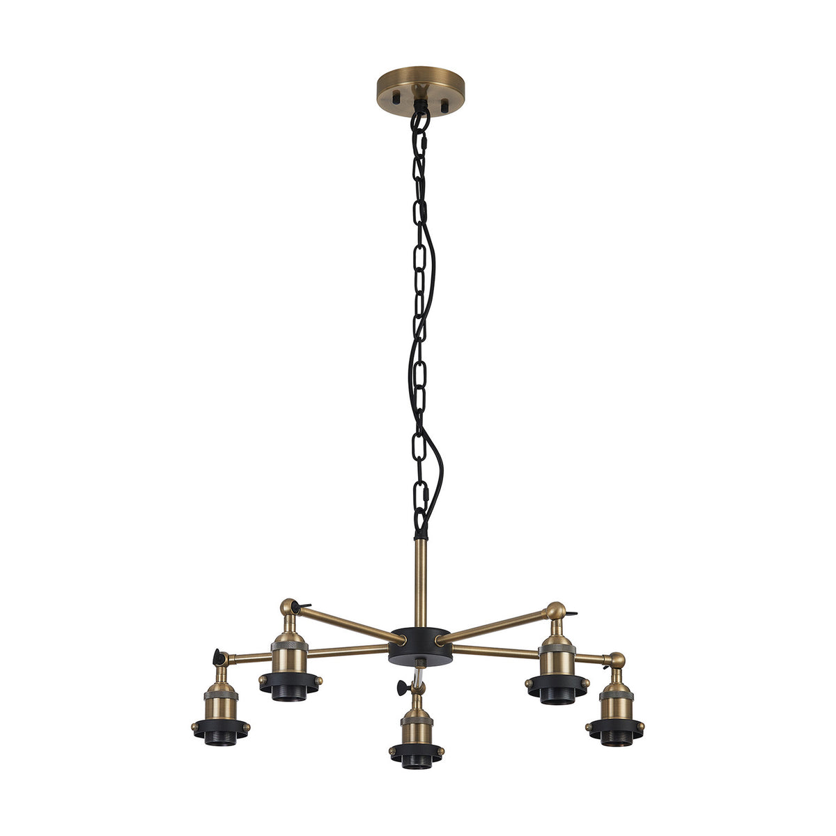 Dreifa E27 Curved Pendant Light 64cm - Antique Brass