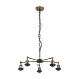 Dreifa E27 Curved Pendant Light 64cm - Antique Brass