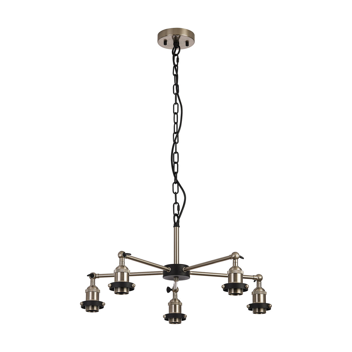 Dreifa E27 Curved Pendant Light 64cm - Satin Nickel
