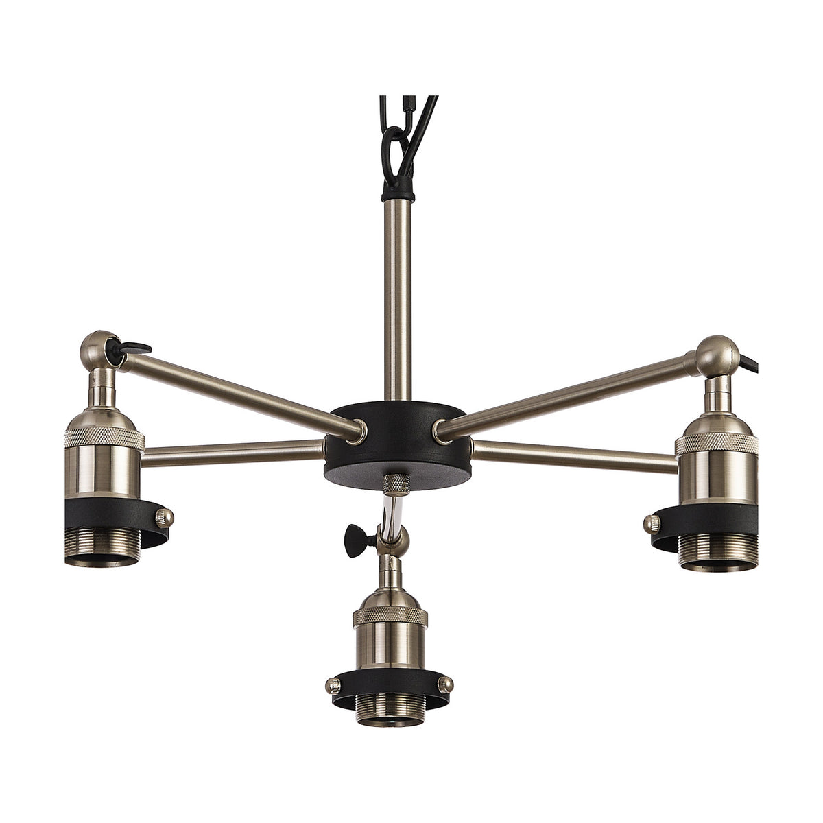 Dreifa E27 Curved Pendant Light 64cm - Satin Nickel