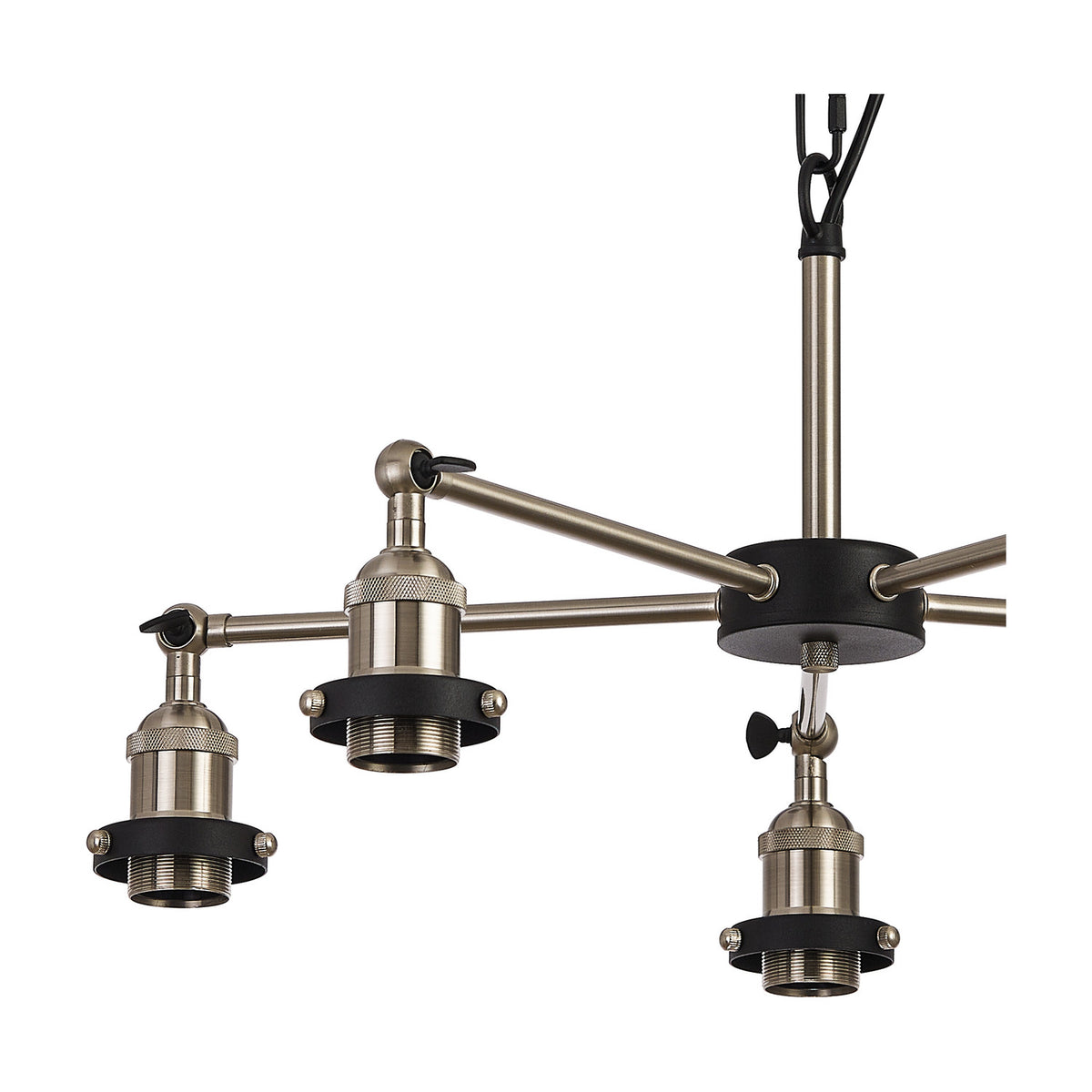 Dreifa E27 Curved Pendant Light 64cm - Satin Nickel