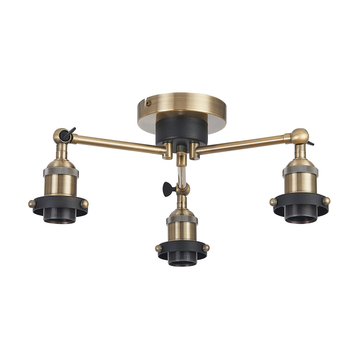 Dreifa E27 Curved Ceiling Light 43.5cm - Antique Brass
