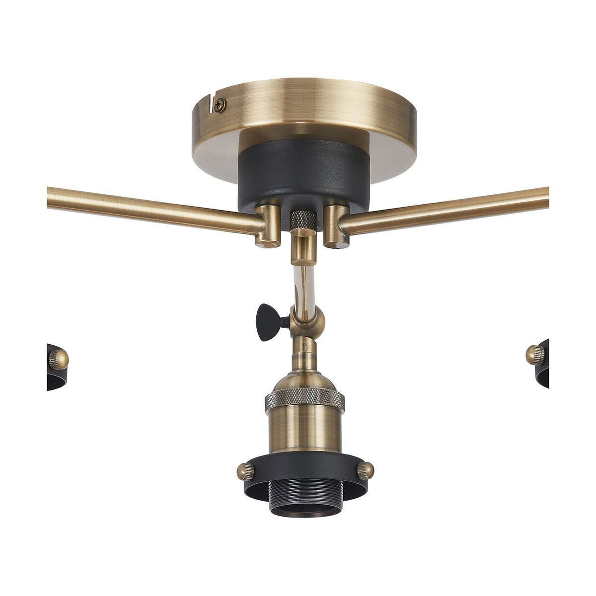 Dreifa E27 Curved Ceiling Light 43.5cm - Antique Brass