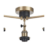 Dreifa E27 Curved Ceiling Light 43.5cm - Antique Brass