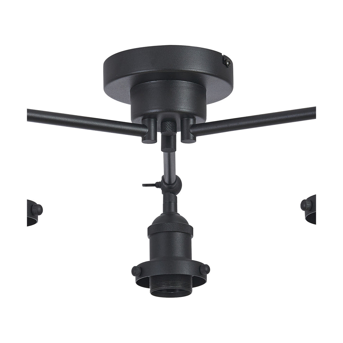 Dreifa E27 Curved Ceiling Light 43.5cm - Satin Black