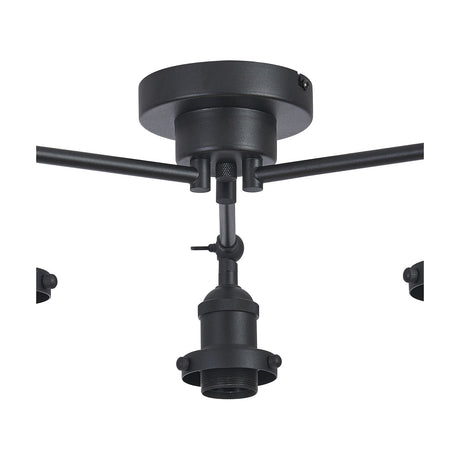 Dreifa E27 Curved Ceiling Light 43.5cm - Satin Black