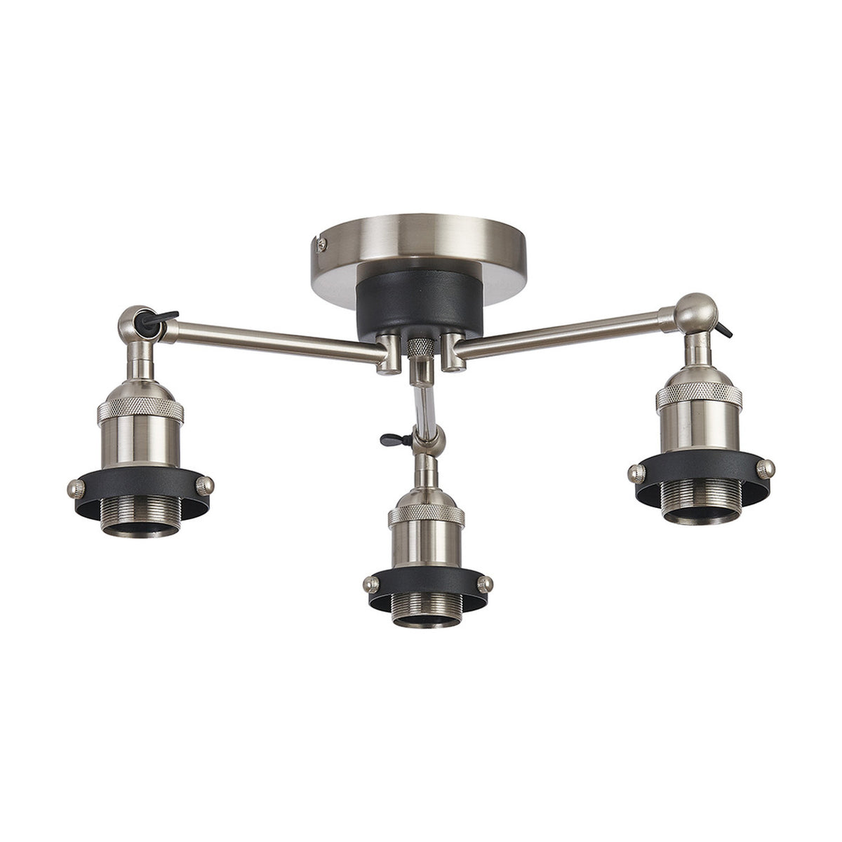 Dreifa E27 Curved Ceiling Light 43.5cm - Satin Nickel