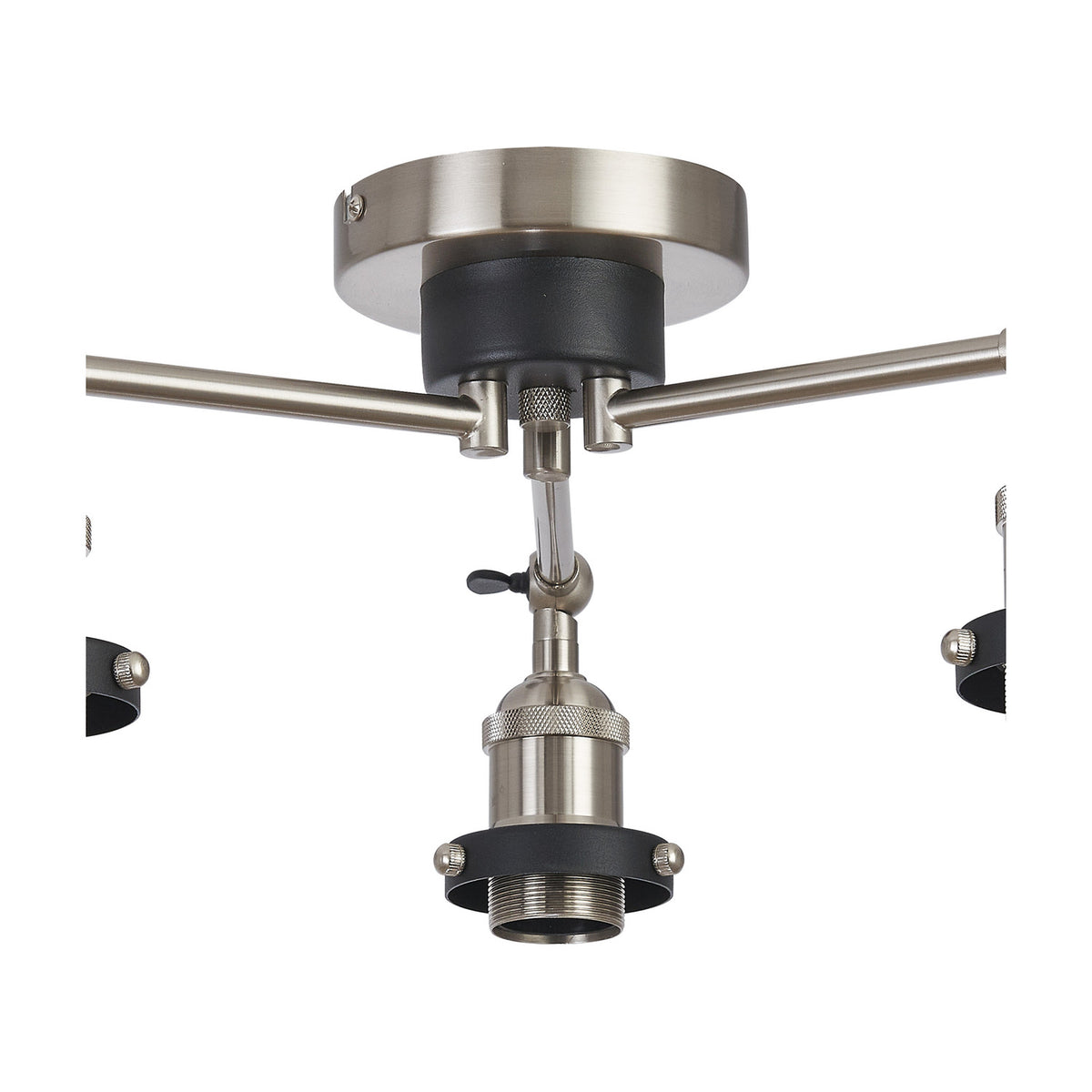 Dreifa E27 Curved Ceiling Light 43.5cm - Satin Nickel