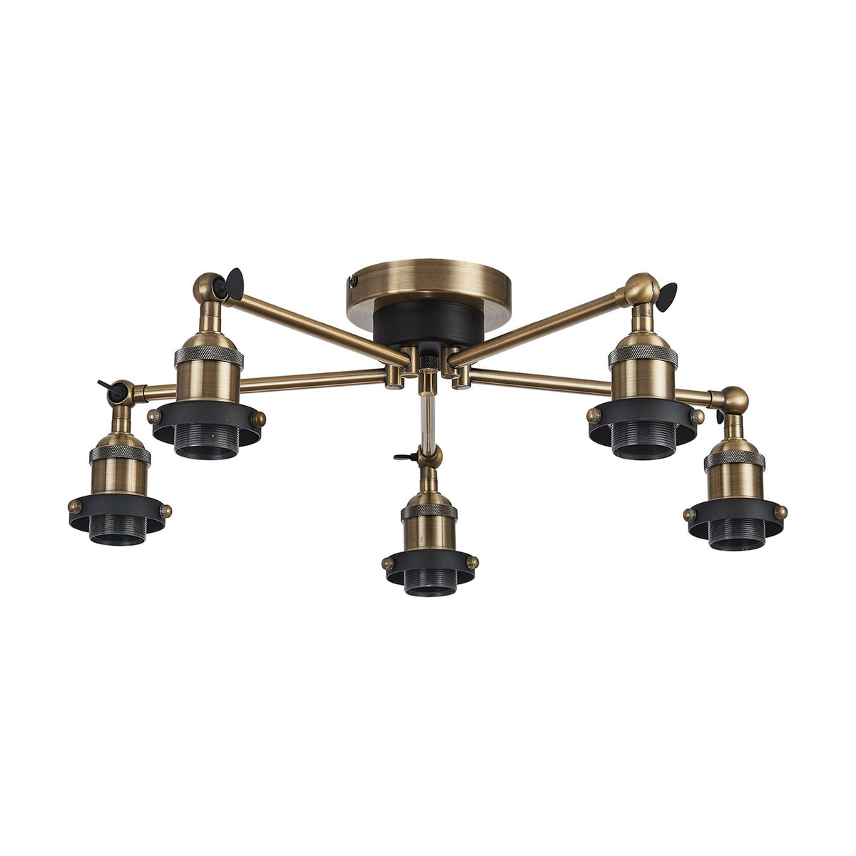 Dreifa E27 Curved Ceiling Light 56.5cm - Antique Brass
