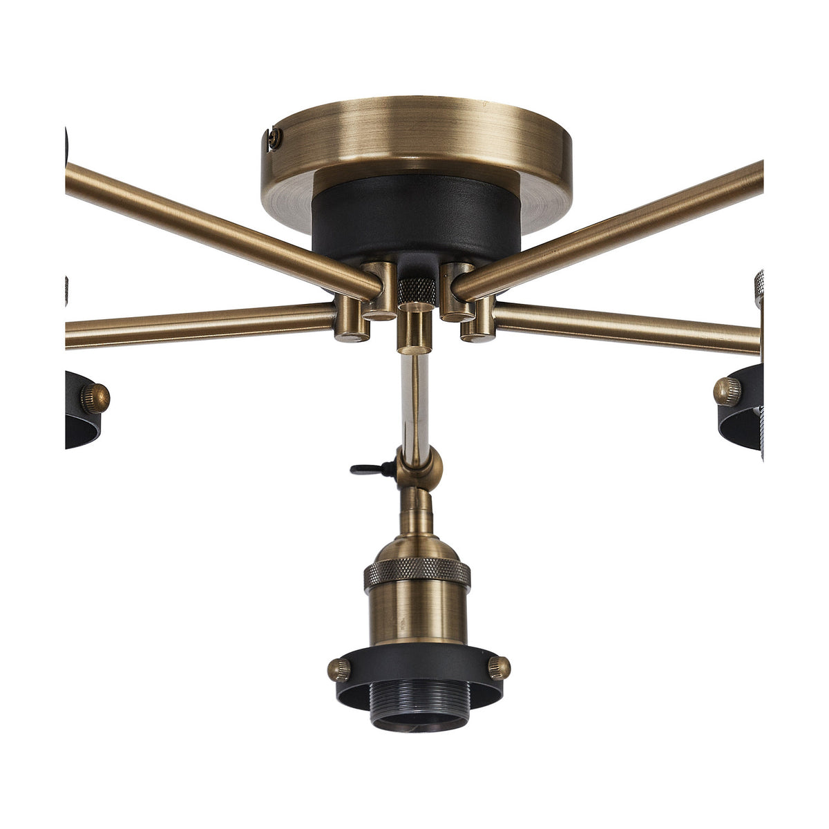 Dreifa E27 Curved Ceiling Light 56.5cm - Antique Brass