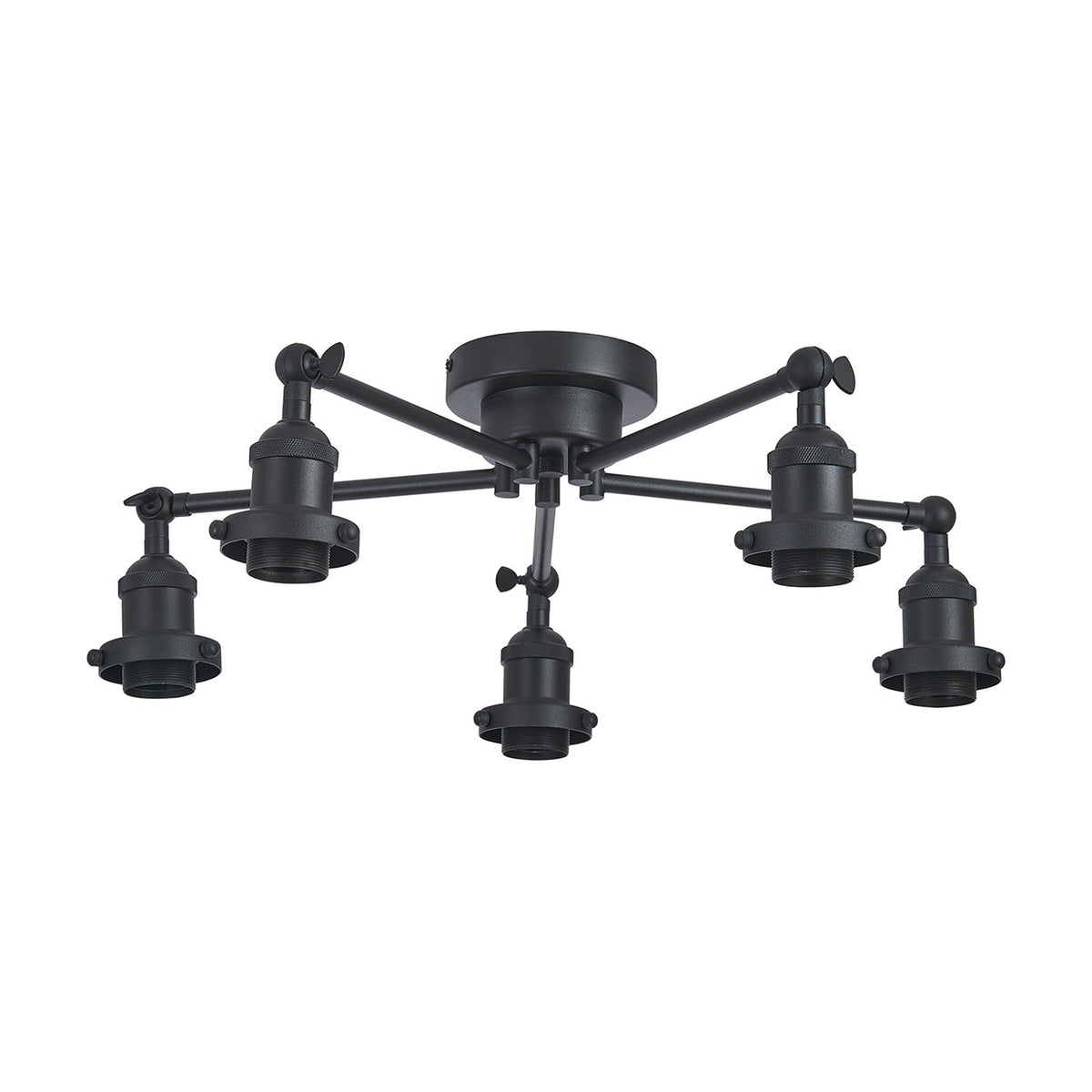 Dreifa E27 Curved Ceiling Light 56.5cm - Satin Black