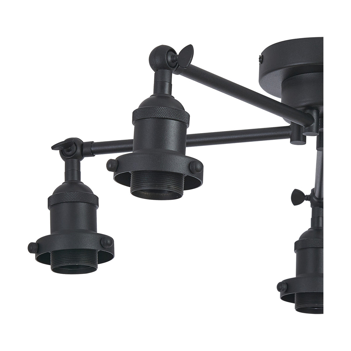 Dreifa E27 Curved Ceiling Light 56.5cm - Satin Black