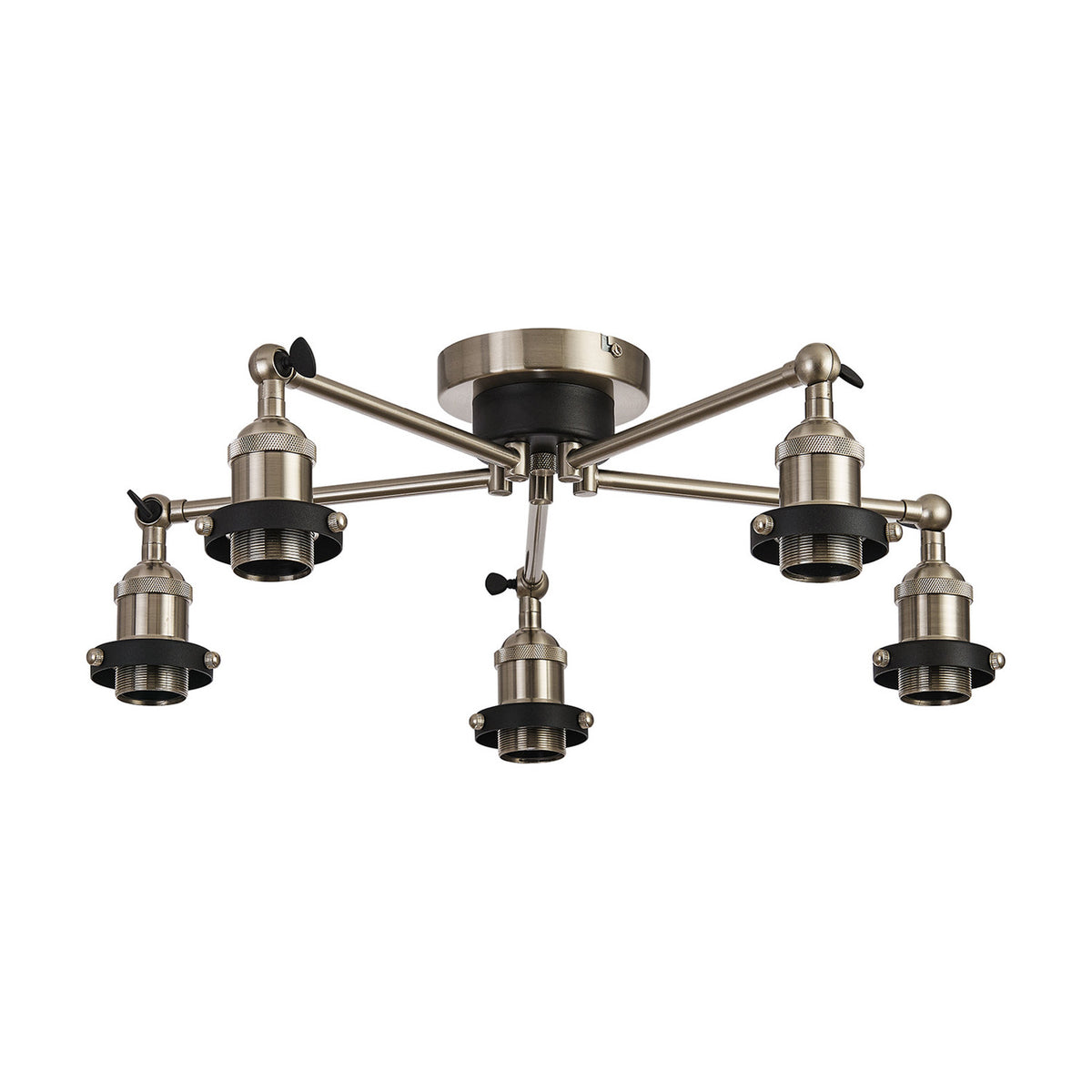 Dreifa E27 Curved Ceiling Light 56.5cm - Satin Nickel