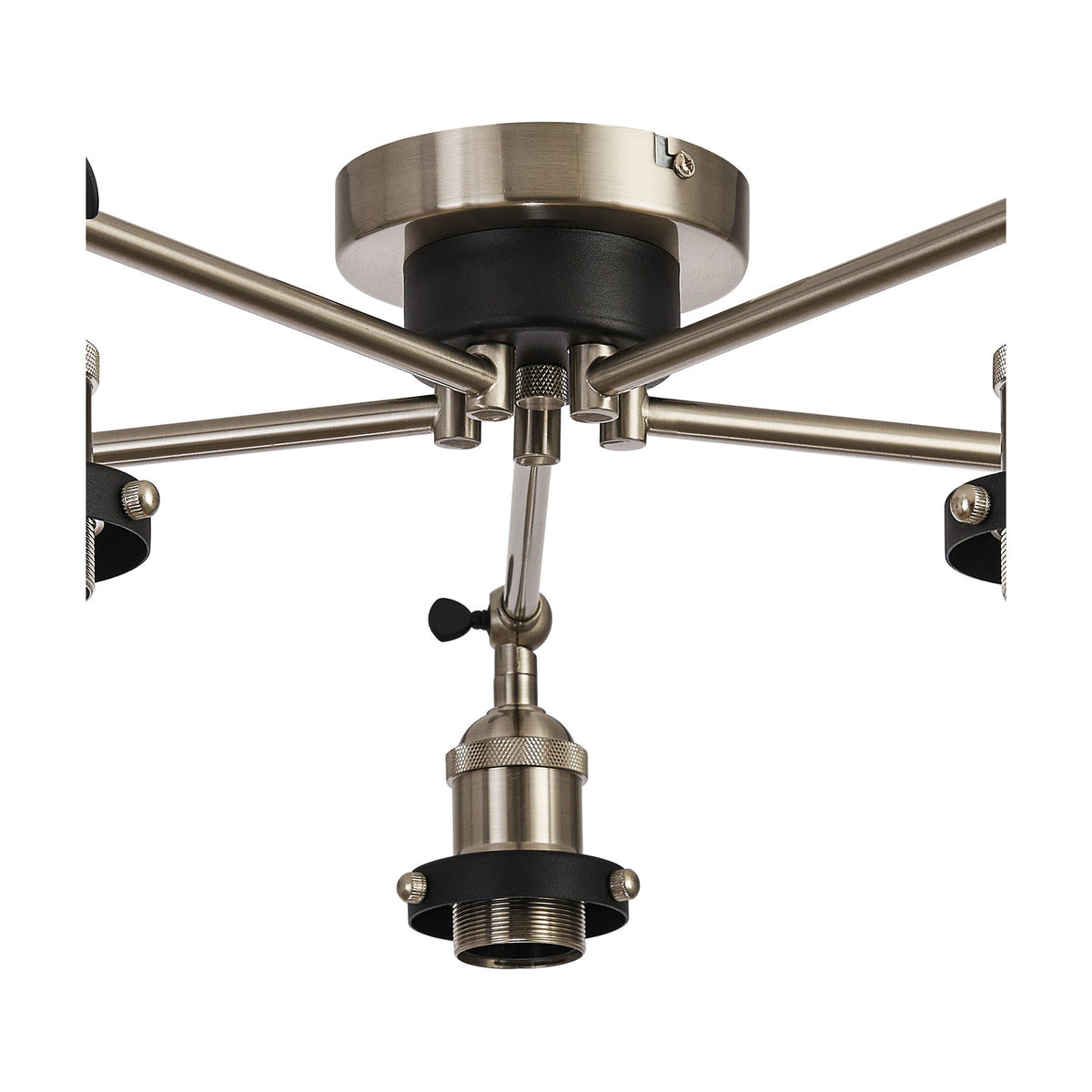 Dreifa E27 Curved Ceiling Light 56.5cm - Satin Nickel