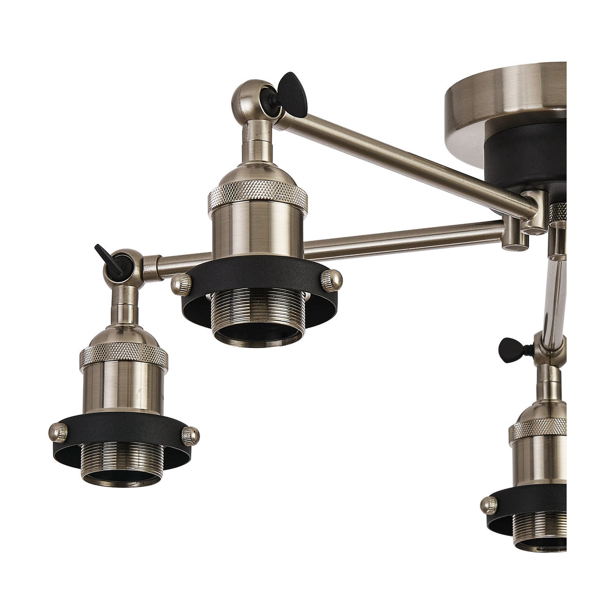 Dreifa E27 Curved Ceiling Light 56.5cm - Satin Nickel
