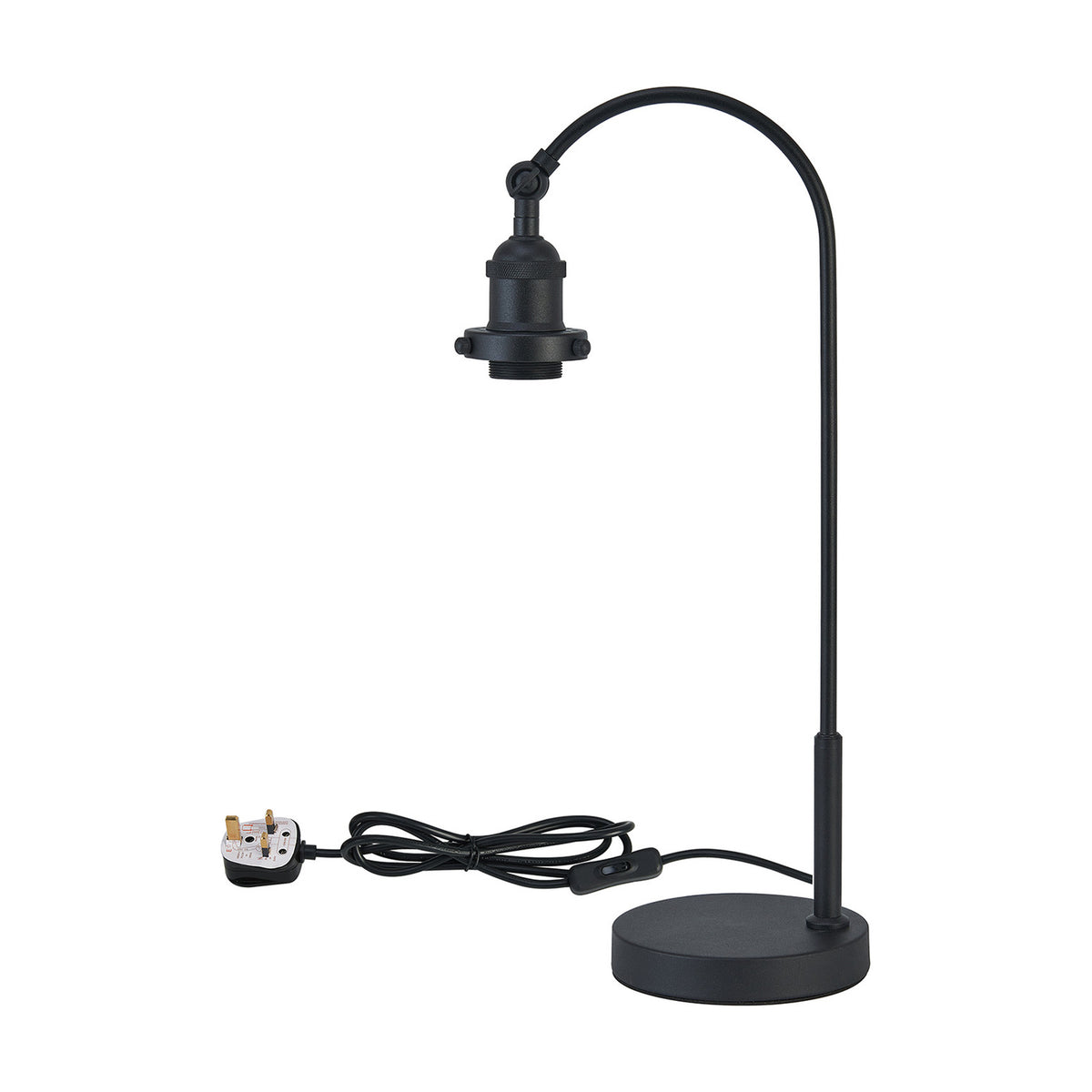 Dreifa E27 Table Lamp 23.5cm Long - Satin Black