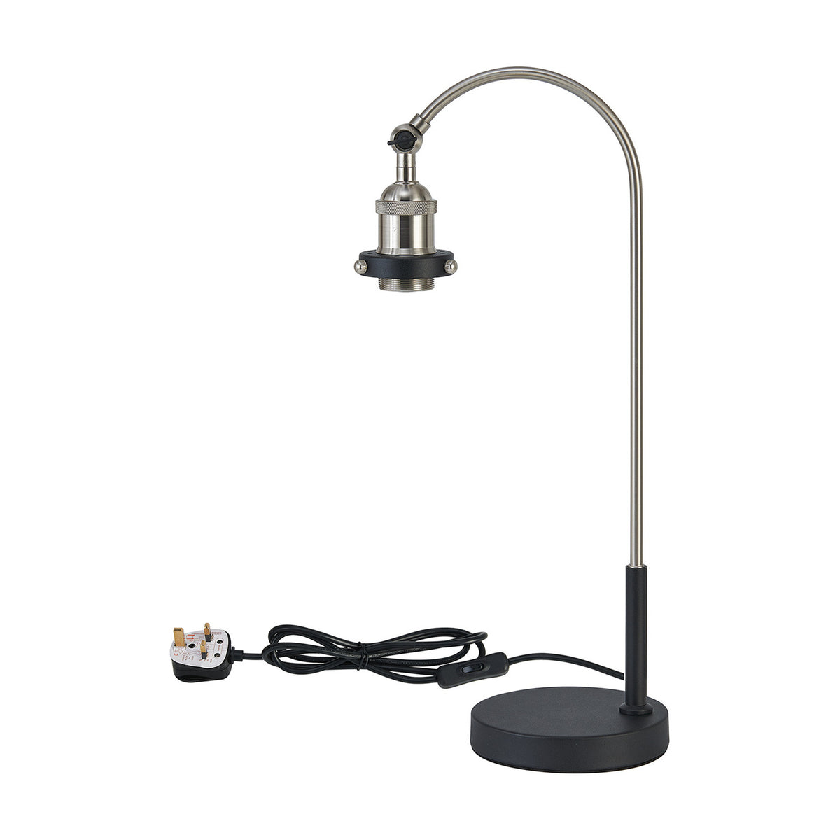 Dreifa E27 Table Lamp 23.5cm Long - Satin Nickel