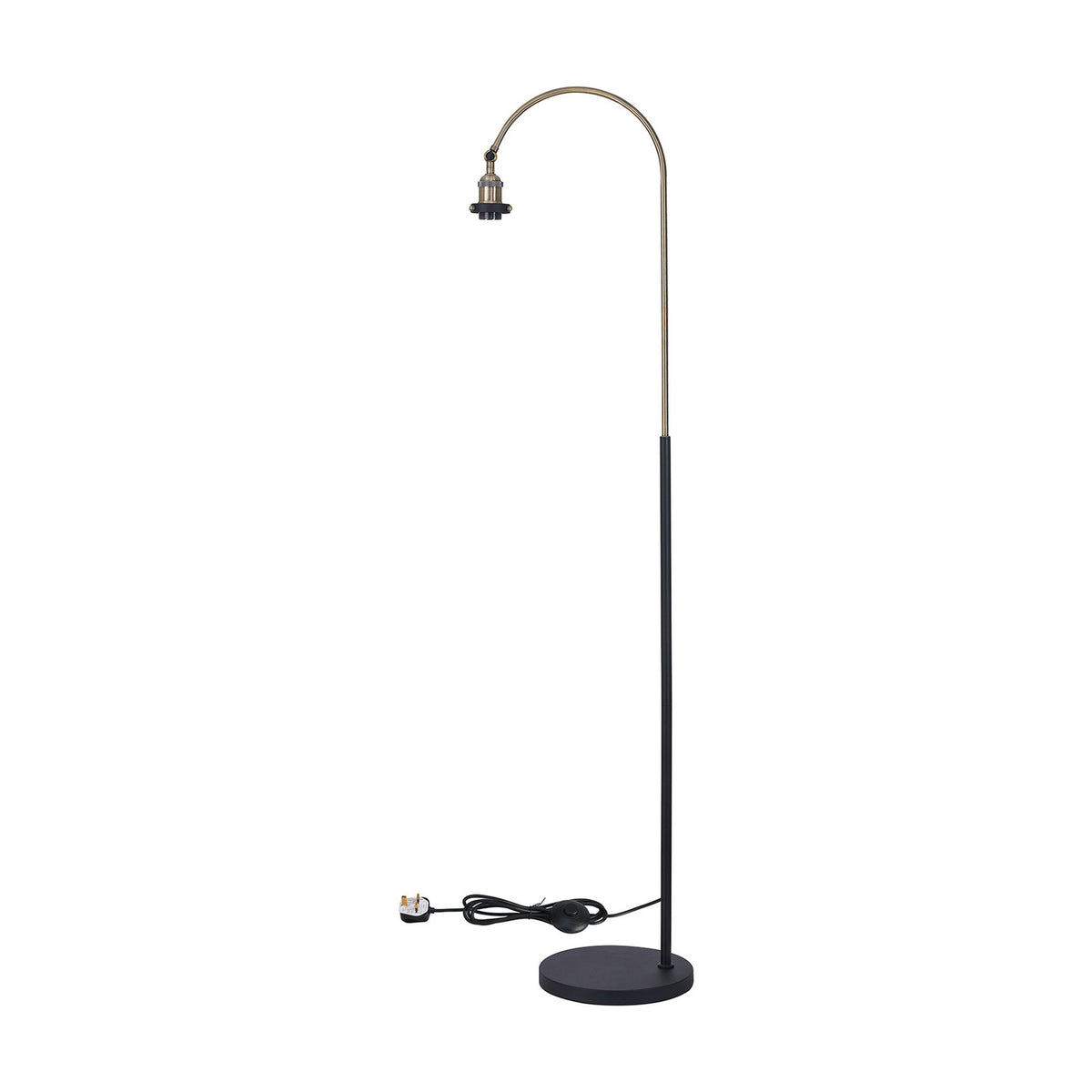 Dreifa E27 Floor Lamp 39cm Long - Antique Brass