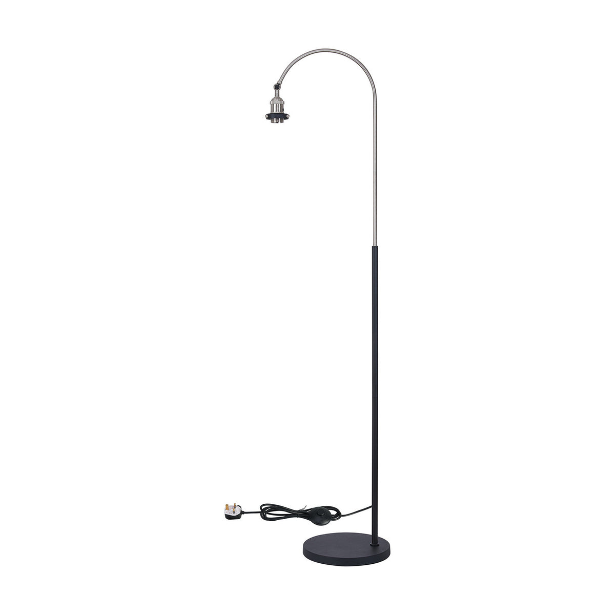 Dreifa E27 Floor Lamp 39cm Long - Satin Nickel