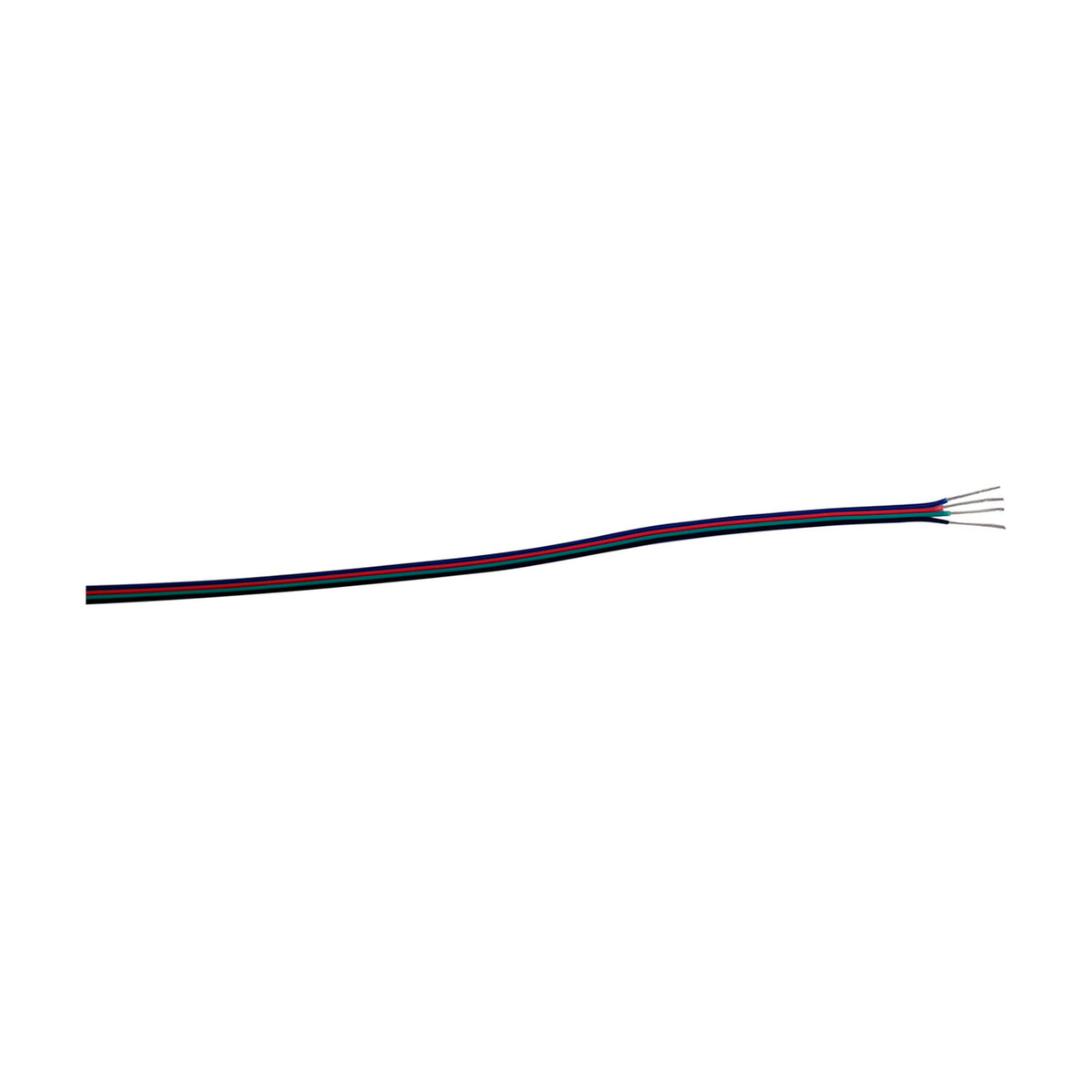 Cavo 4-core copper cable, 0.5mm, with black outer sheath and coloured wires exposed at one stripped end, shown against a plain white background.