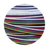 Cavo Copper Cable 6 Core 0.5mm coiled flex for RGB CCT LED strips, showing red, green, blue, white and black insulated wires with printed spec markings.