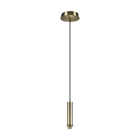 Wick Single G9 Pendant Light 11cm Dia 5m Drop - Antique Brass