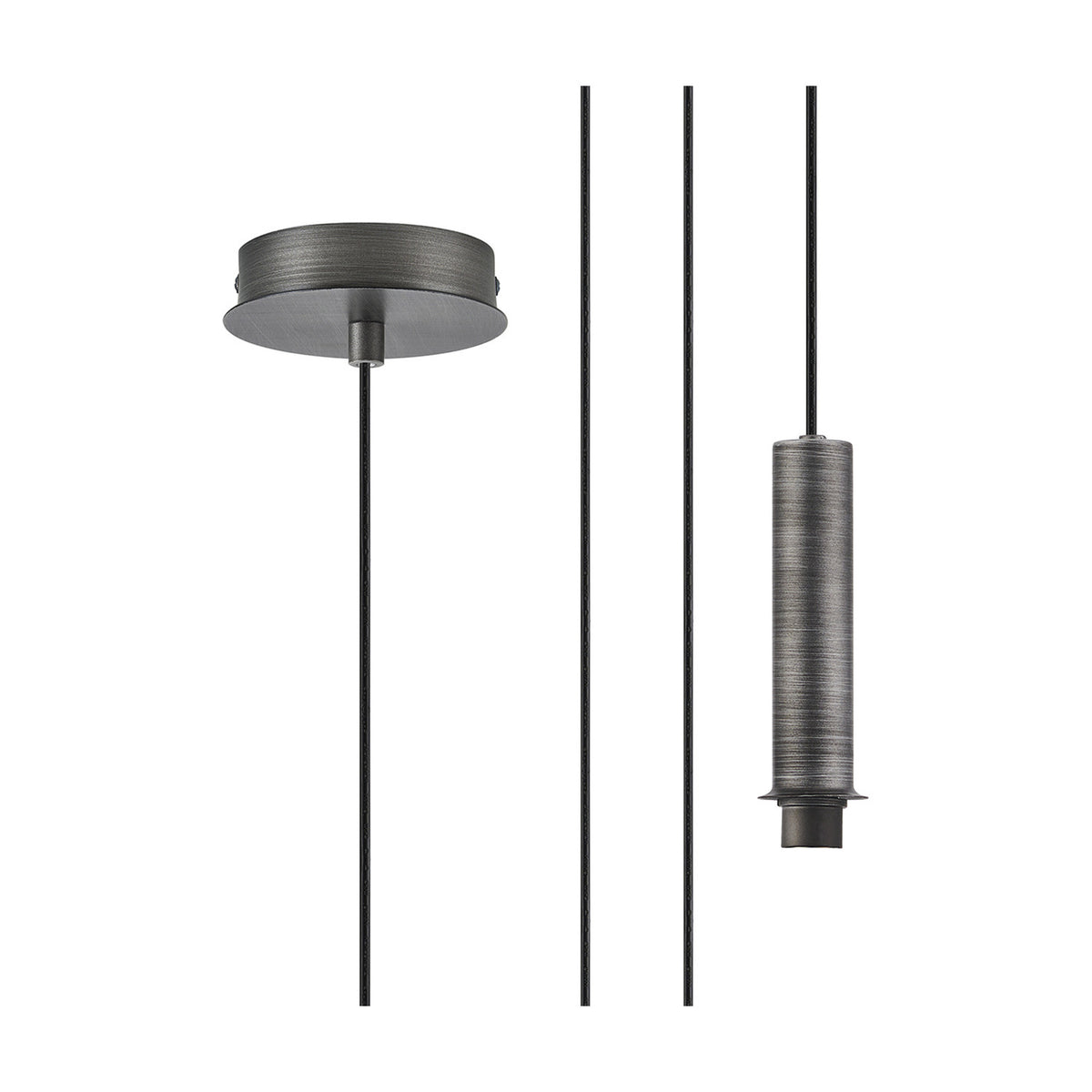 Wick Single G9 Pendant Light 11cm Dia 5m Drop - Aged Pewter